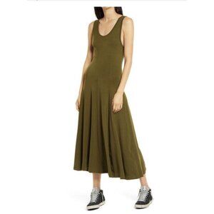 NINETY Percent Woman’s Tencel Single‎ Jersey Paneled Tank Green Dress SZ M